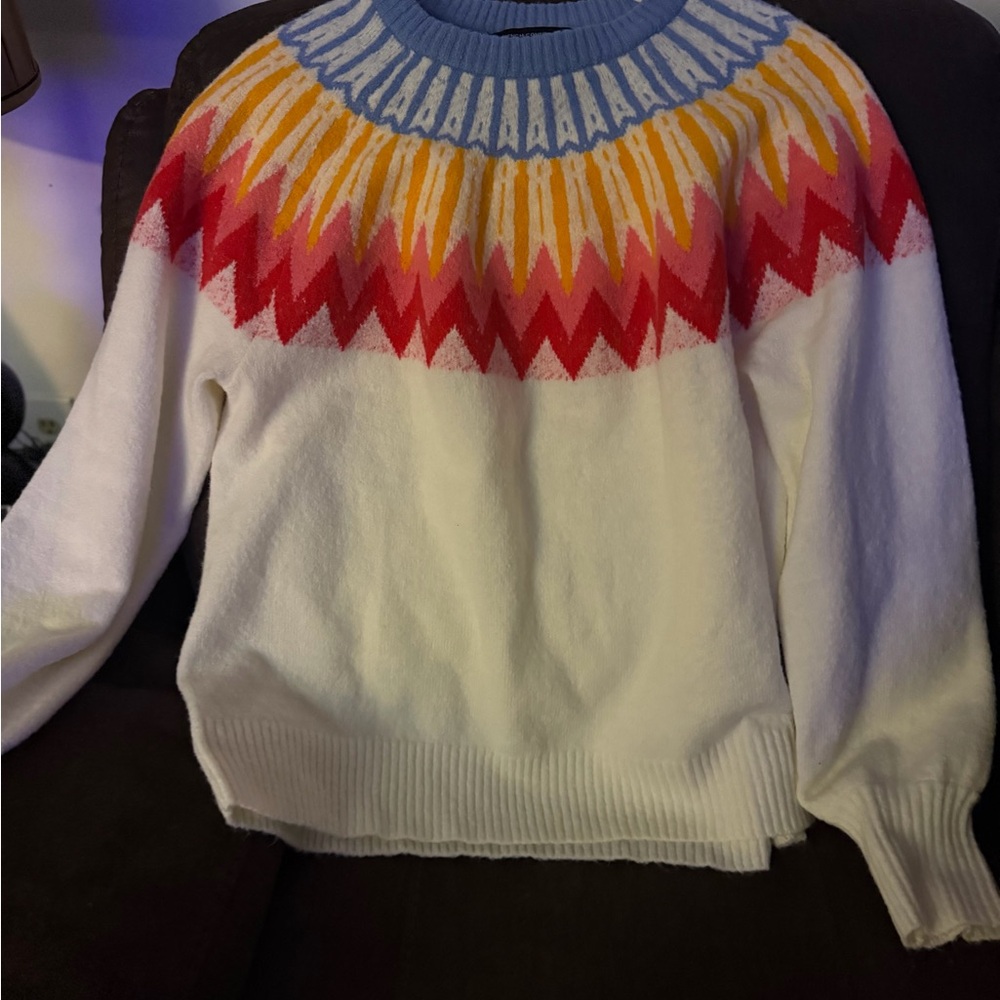 French Connection Essentials Multicolor Chevron W… - image 1